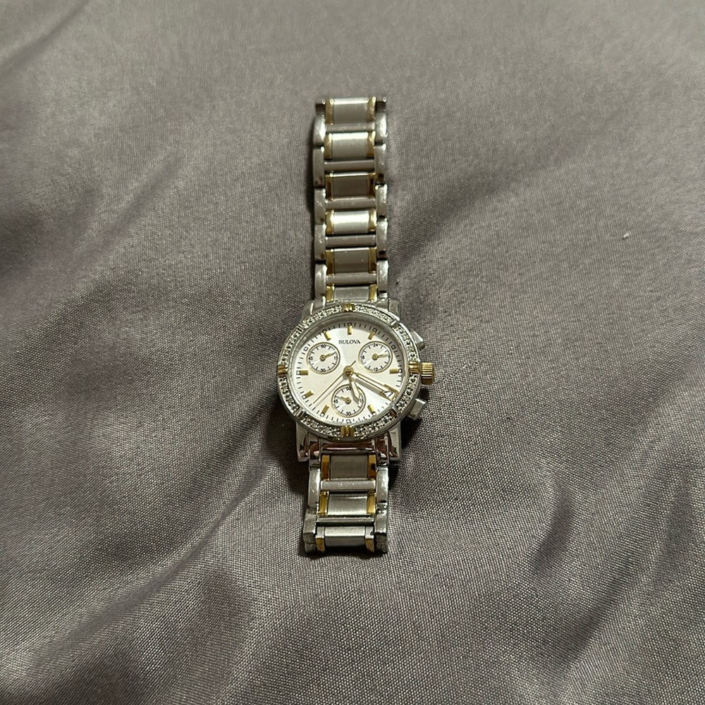 Bulova silver/ gold watch